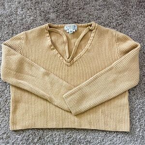 Vintage St. John Sport by Marie Gray Yellow Gold Ribbed Wool Blend Sweater SZ M